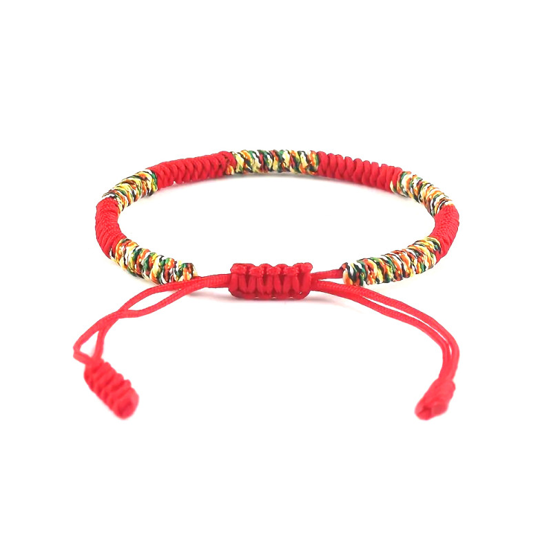 Мъжка плетена цветна гривна Red One